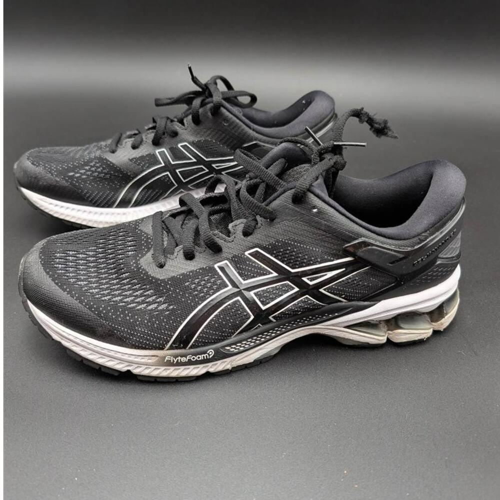 Asics Gel-Kayano 26 Sneakers Mens 10 Black FlyteFoam Cushioned Lace Shoes READ
